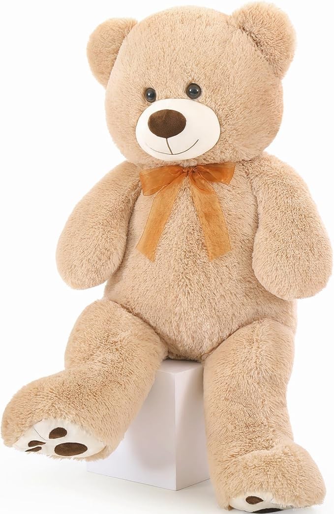 MorisMos Giant Teddy Bear Big Stuffed Animal for Girls 36 inch Brown Teddy Bear Large Plush Bear for Girlfriend, Baby Shower Decorations, Children Birthday Gifts, Bear Theme Party