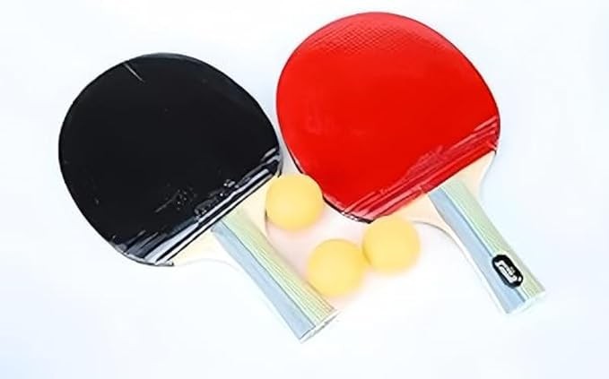 Professional Table Tennis Racquet Set, Including 2 Table Tennis Rackets,with 3 Balls - multi colour